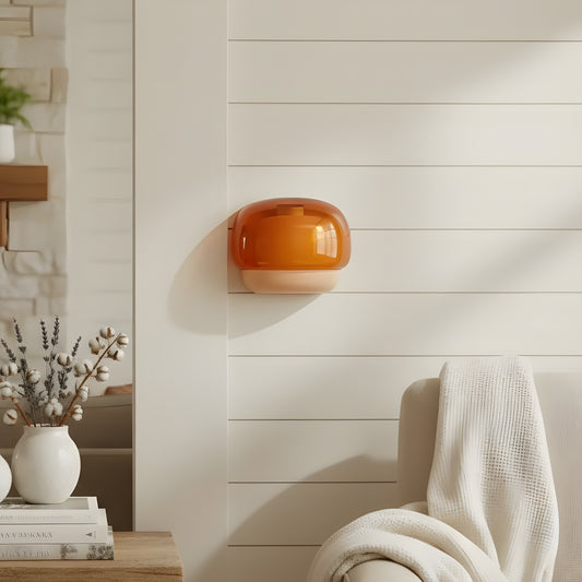 Modern Tinted Colorful Glass Kinoko Shade Wall Sconce