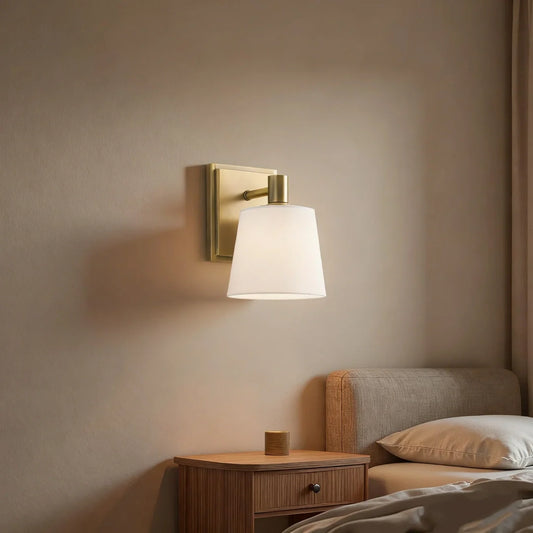 Mormo Modern Linen Shade LED Rechargeable Touch Sconce
