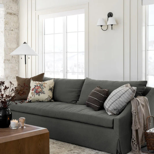 Morpheus Contemporary Linen Shade Swoop Sconce