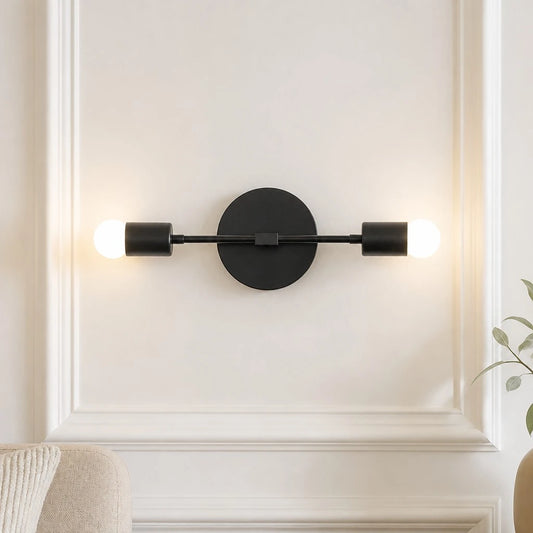 Nael Modern Minimalist Metal 2-Light Wall Sconce