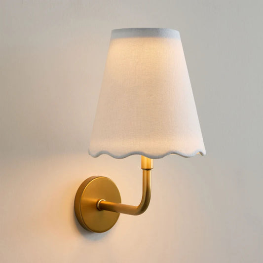 Neptune Rechargeable Scalloped-shape Linen Wall Sconce