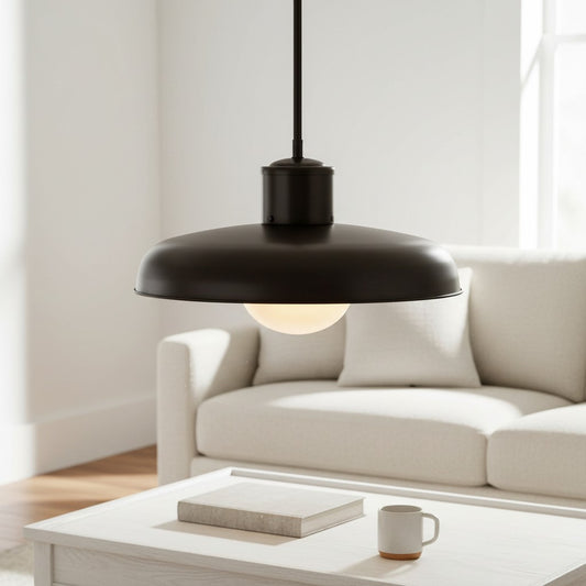 Nofin Farmhouse Outdoor Milk Glass Pendant Light