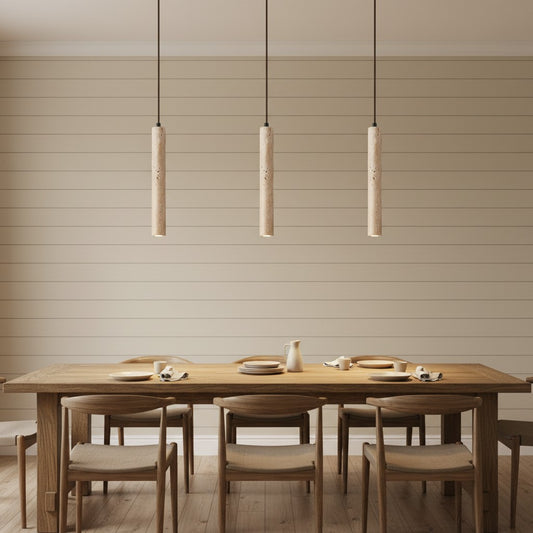 Nordic Mini Cylindr Tube Travertine Pendant Light for Kitchen Island