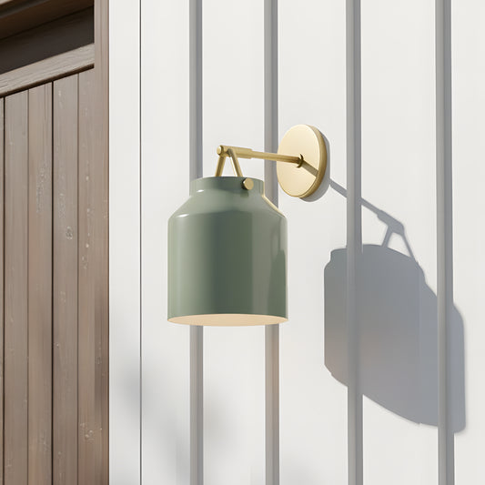 Nordic Minimalist Metal Milk Glass Outdoor Wall Sconce
