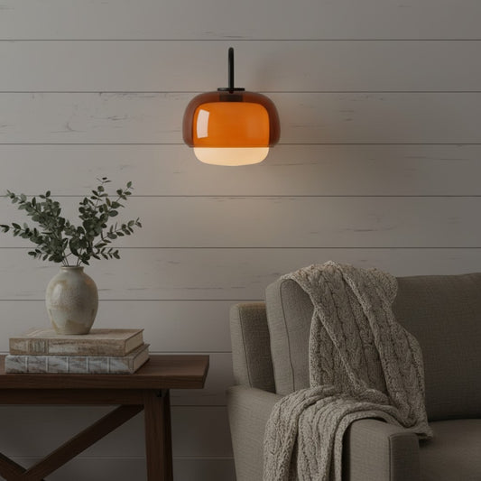 Nordic Modern Round Shade Colored Glass Wall Sconce