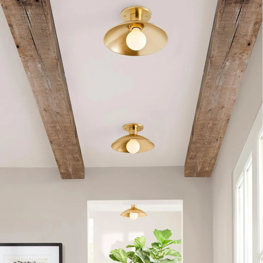 Nyra Minimalist Scandinavian Metal Flush Mount Ceiling Light