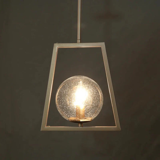 Odelia Industrial Brass Geometric Pendant Light