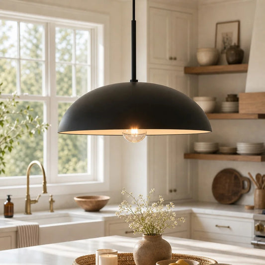 Odette Minimalist Metal Round Pendant Light