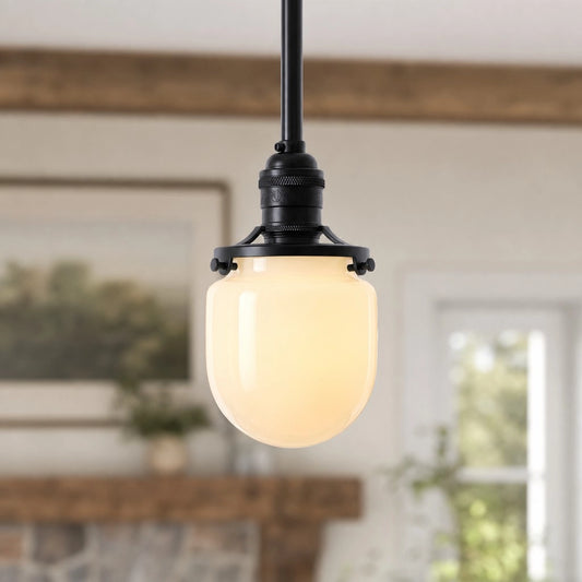 Oren Farmhouse Milk Glass Pendant Lamp