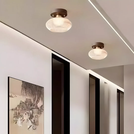 Otis Minimalist Low Dome Glass Ceiling Light