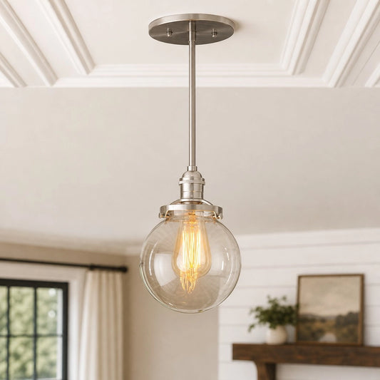 Pippin Farmhouse Clear Globe Glass Pendant Lamp