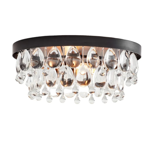 Pluto Modern Luxury Round Crystal Flush Mount Light