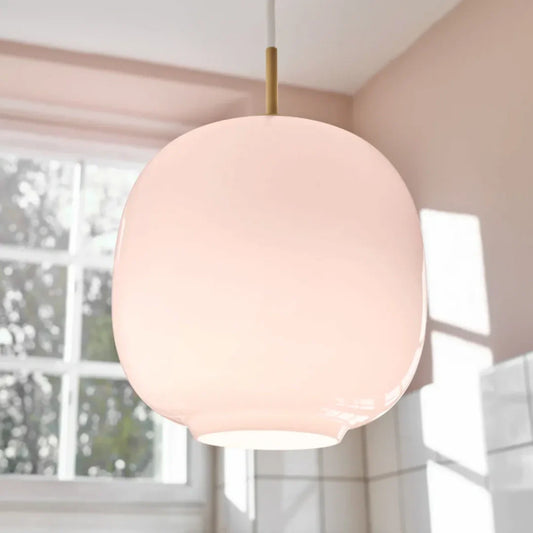 Pyroeis Mid-Century Modern Brass Globe Glass Pendant Light