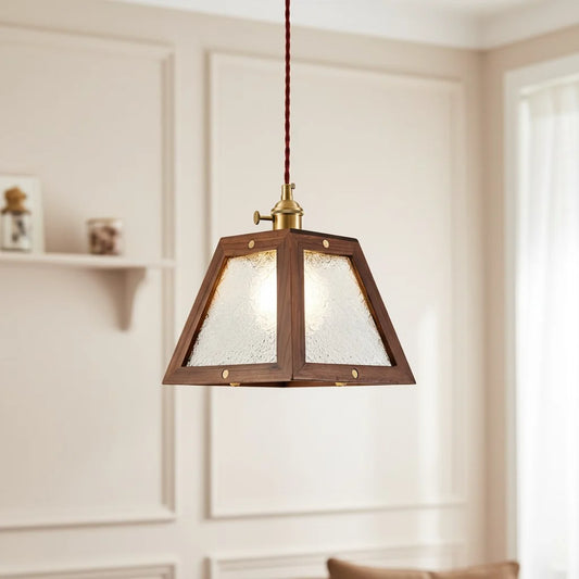 Retro Floral Pattern Glass Pendant Light