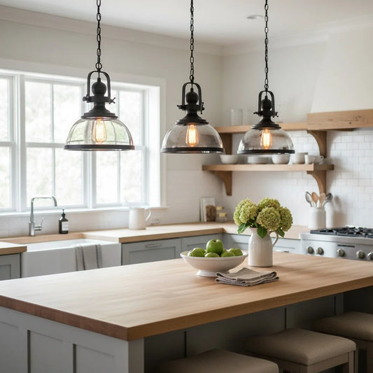 Retro Industrial Glass Globe Metal Pendant Light