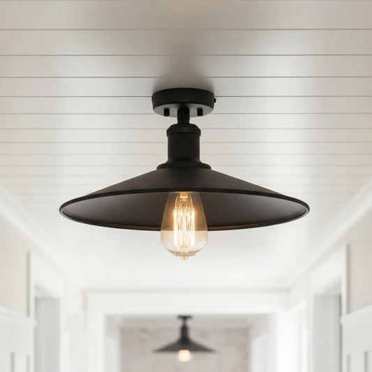 Retro Industrial Metal Frame Ceiling Light for Porch Hallway Kitchen Bathroom