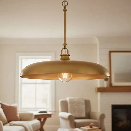 Retro Saucer Shade Metal Pendant Light