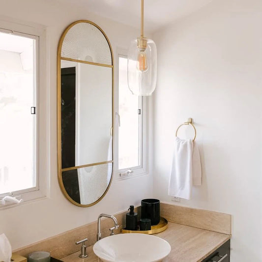 Ronan Modern Brass Pebble Glass Pendant Light