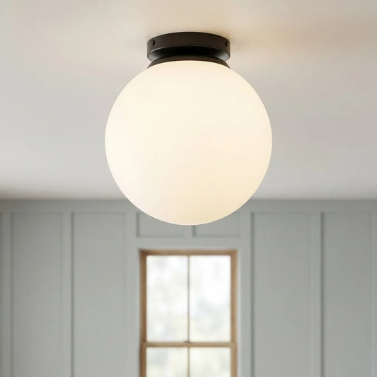 Rory Minimalist Single Light Glass Globe Ceiling Light