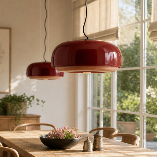Rosemary Modern Nordic Round Double-Dome Colorful Glass Pendant Light