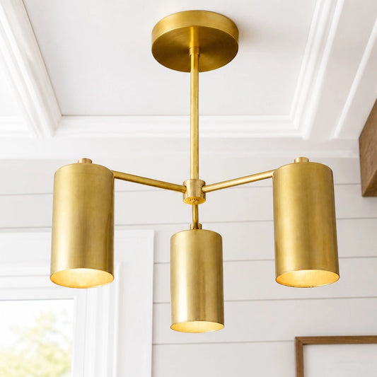 Rudolf Art Deco 3-Light Cylinder Chandelier