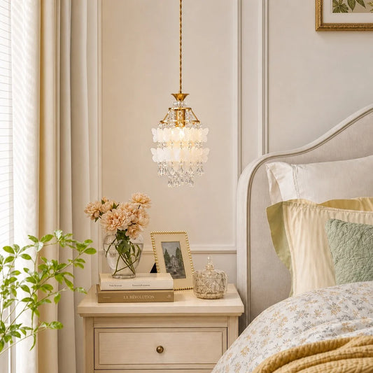 Rynne Modern Butterfly Crystal Capiz Shell Pendant Light