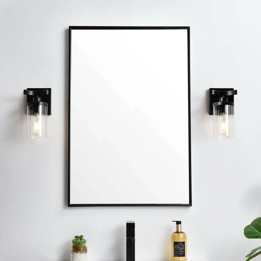 Selene Modern Tube Clear Glass Wall Sconce