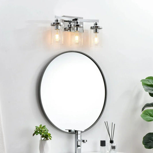 Selene Modern Tube Clear Glass Wall Sconce