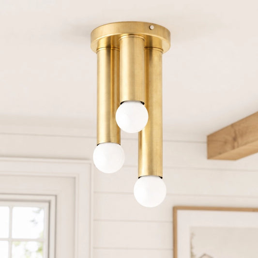 Seraphine Modern 3-Light Brass Ceiling Lamp