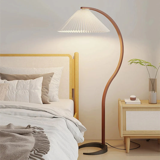 Kaylee Nordic Curved Wood Floor Lamp
