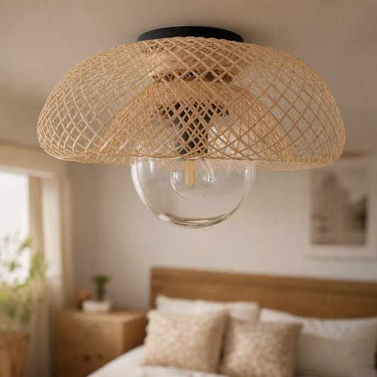Sorrela Modern Woven Rattan Ceiling Light
