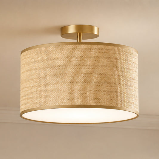 Stellan Drum Woven Flush Mount Ceiling Light