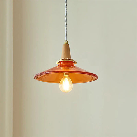 Stilbon Nordic Creative Umbrella Orange Glass Pendant Light