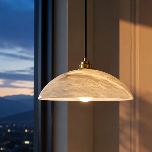Sutton Modern Alabaster Dome Chandelier