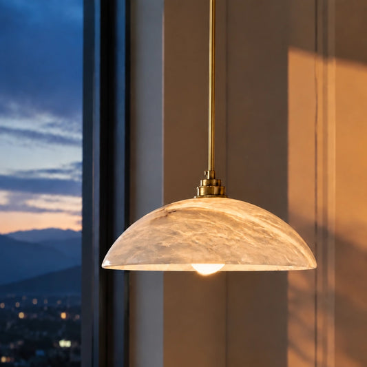 Sutton Modern Alabaster Dome Pendant Light