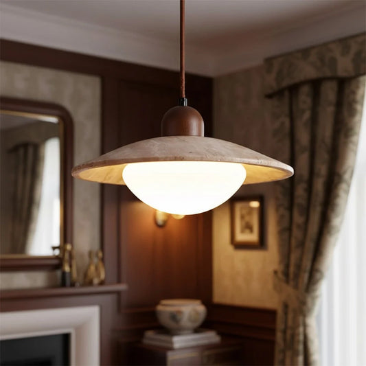 Svana Vintage Wabi-Sabi Travertine Pendant Light