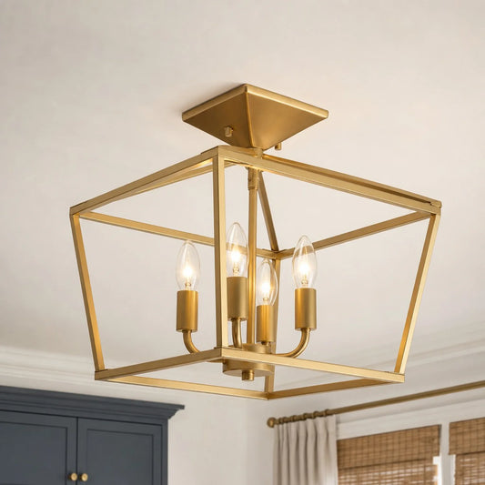 Sylvia Farmhouse 4-Light Metal Ceiling Light