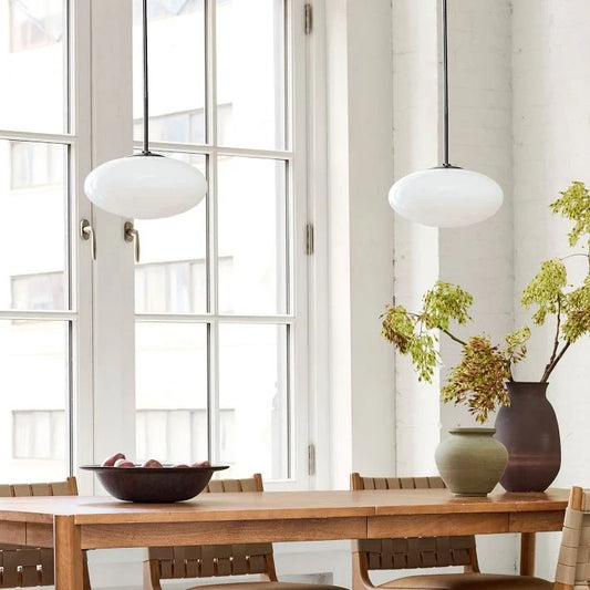 Thalia Modern Brass Opal Glass Pendant Light