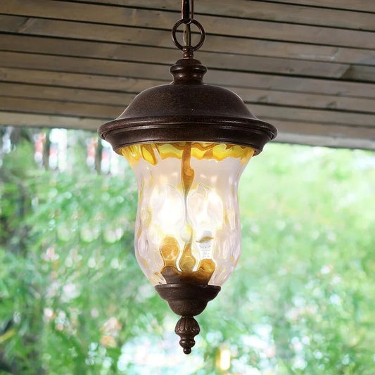 Theseus Rustic Outdoor Clear Glass Pendant Light