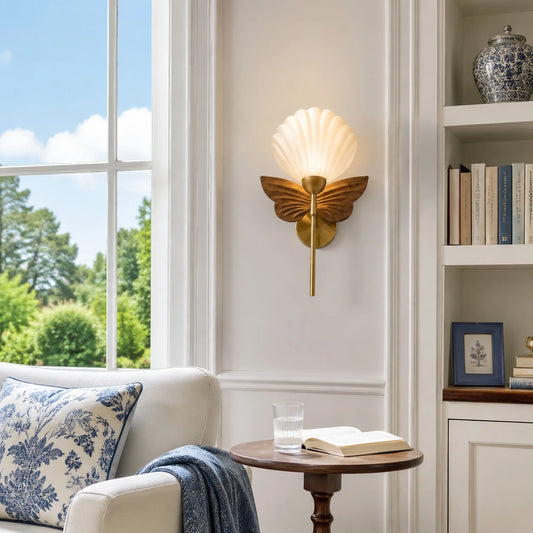Tiora Vintage Shell Butterfly Wall Light
