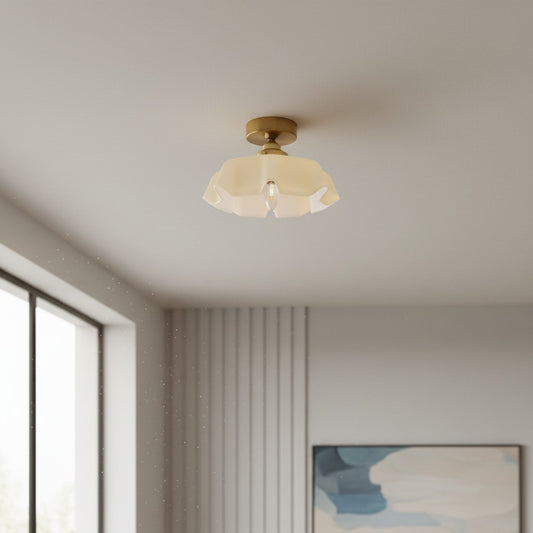 Traditional French Glass Floral Pendant Light