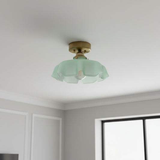 Traditional French Glass Floral Pendant Light