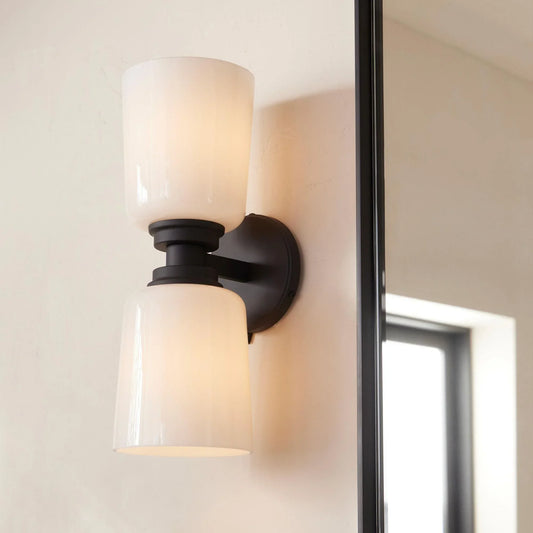 Tyche Modern Cylinder Glass Double Sconce