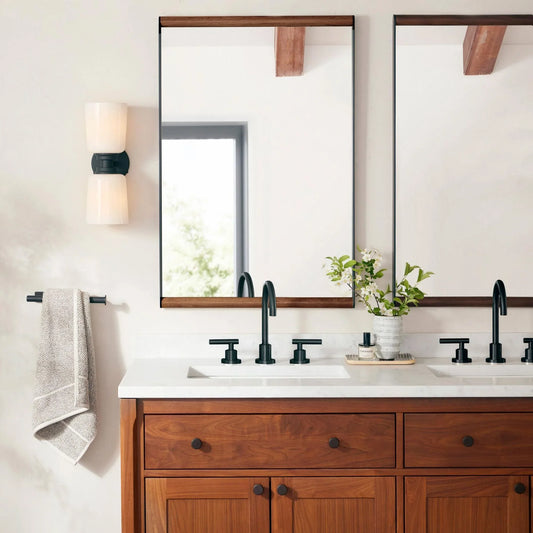 Tyche Modern Cylinder Glass Double Sconce