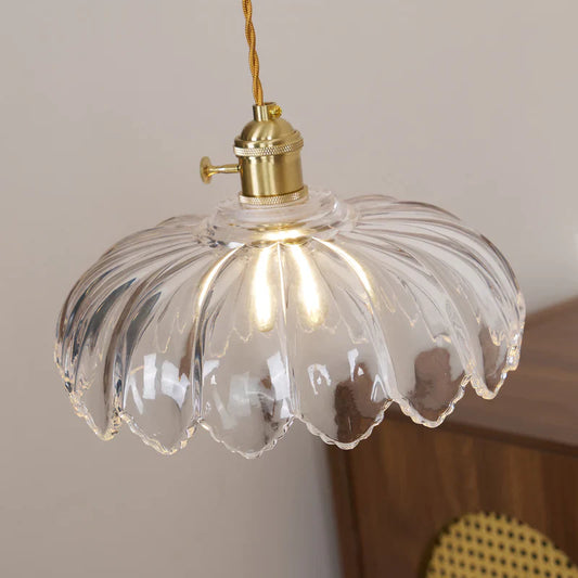 Typhon Retro Pastoral Glass Flower Pendant Light