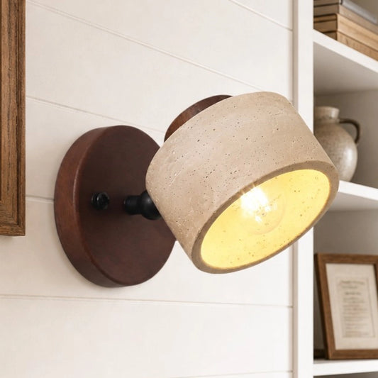 Velmora Wabi Sabi Cylinder Travertine Wall Light