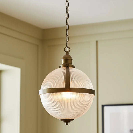 Vintage Textured Glass Globe Decorative Pendant light