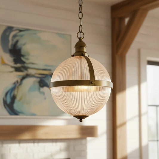 Vintage Textured Glass Globe Decorative Pendant light