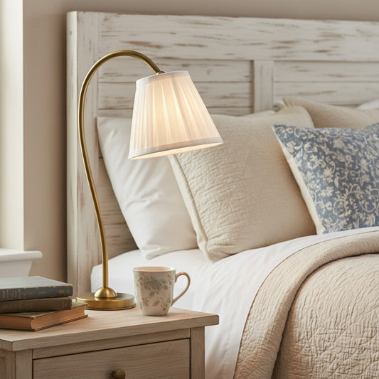 Vintage Linen Pleated Shade Table Lamp