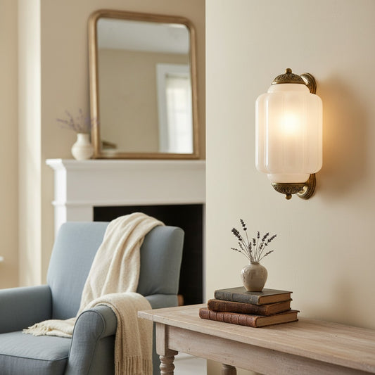 Vintage Glass Flush Eloise Sconce Wall Light